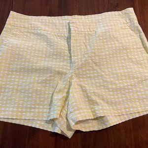 Maison Jules Yellow & White Gingham Shorts Sz 12